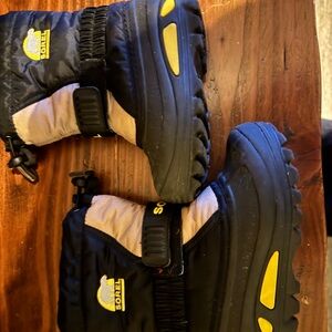 Sorel Kids' Black and Tan Snow Boots